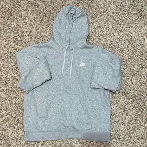 mens gray nike hoodie, size: L